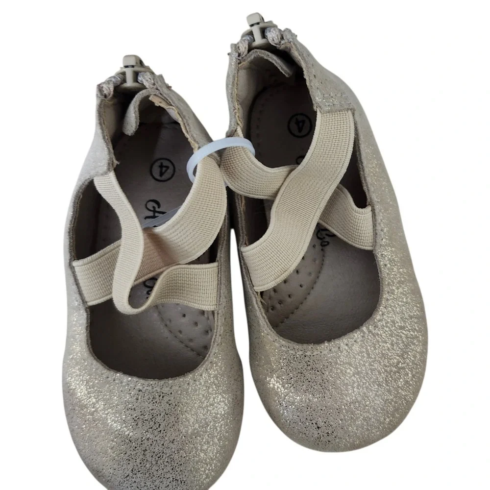 NEW A Bear Co Toddler Size‎ 3 Beige Suede Ballerina Flats Spring Summer